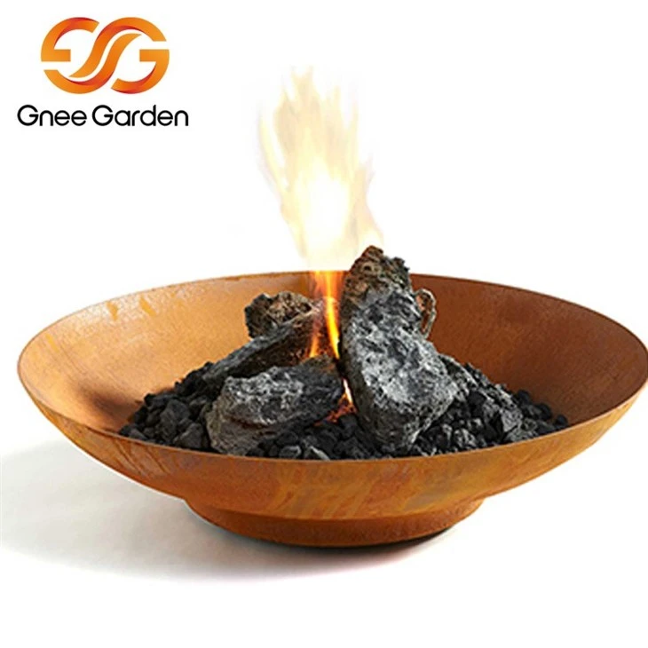 Corten Steel natural gas fire pit(2)