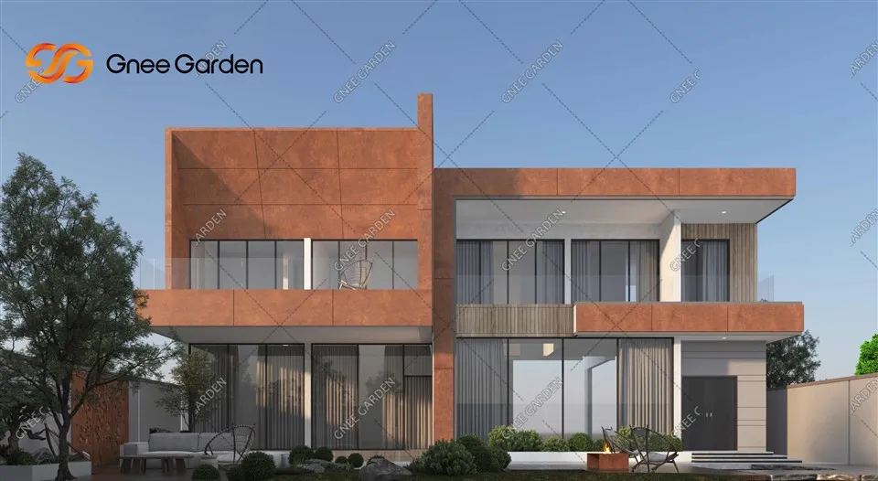 زنگ آلود کورٹن میٹل بیرونی پردے کی دیوار